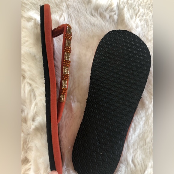 Beaded Orange Sandals, Quite Comfortable - Picture 4 of 15